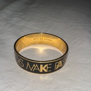 Kate Spade Black and Gold Lettered Bangle